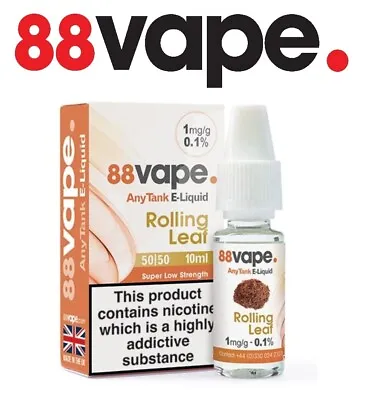 88 Vape E-Liquid 10ml Any Pen Vape Bar Juice 11mg 16mg All Flavours 10 & 20 Pack • £6.95