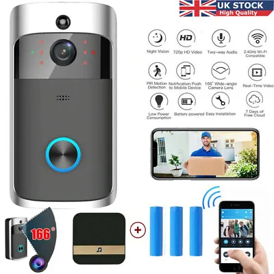 £34.89 • Buy Smart Wireless WiFi Video Doorbell Phone Camera Door Bell Intercom Night Vision