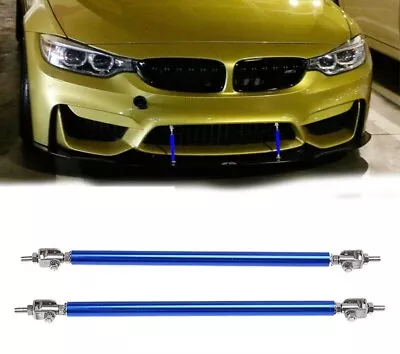 2pcs Car Universal Bumper Lip Splitter Blue Rod Strut Tie Bar Support 15CM • $11