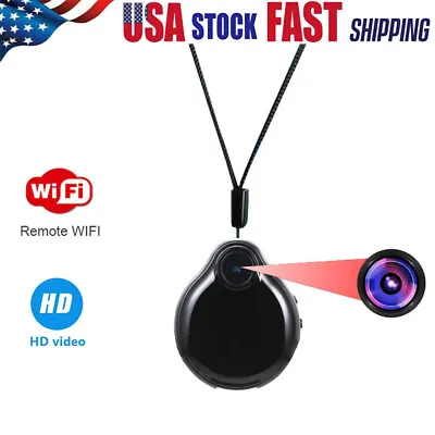 HD 1080P WIFI Wearable Mini Camera Video Recorder Necklace Pendant Camera DVR US • $18.75