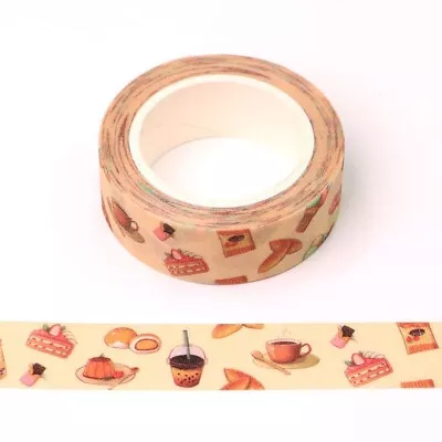 Washi Tape Desserts Cafe Cake Iced Coffee Cup Drinks Matte 5m • $5.90