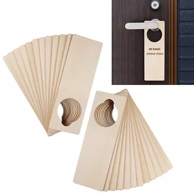 10Pcs Door Hanging Wooden Chip Pieces Blank Sign Tag Craft DIY Handmade Decor • $15.77