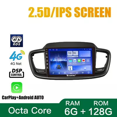 Headunit Android Bluetooth Car Stereo Radio For KIA Sorento 2014-17 GPS Carplay • $191.14