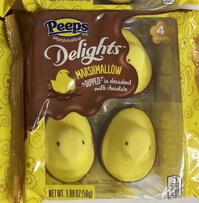 Peeps Marshmallow DELIGHTS Dipped In Chocolate Chicks  Holiday Candy  11/2023 • $6.25