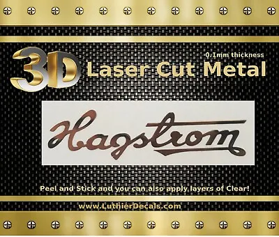 Hagstrom Guitar Decal 3D Metal Chrome Headstock Restoration Decal Sticker M82b • $14.66