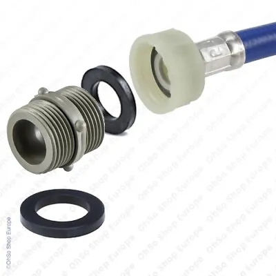 Inlet Hose Threaded Connector 3/4  X 3/4  Joiner Washing Machine With 2 Washers • £5.90