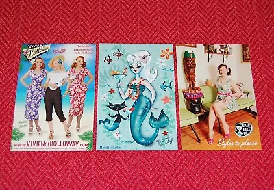 Lot Of 3 Vintage Ad Cards: Cats Like Us Miss Fluff Mermaid Vivien Of Holloway • $10.99