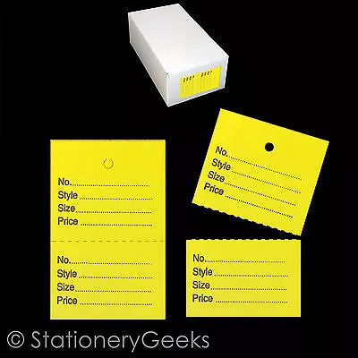 £5.73 • Buy 1000 Yellow Garment Clothing Tickets Perforated Clothes Price Stock Tags Tagging