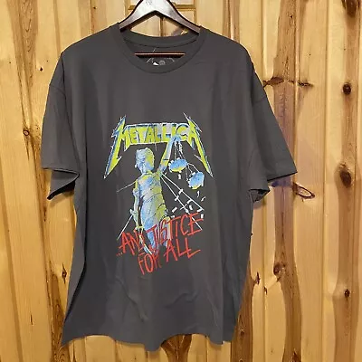 Metallica And Justice For All Shirt Gray Rock Band Men's Size 2XL • $15.95