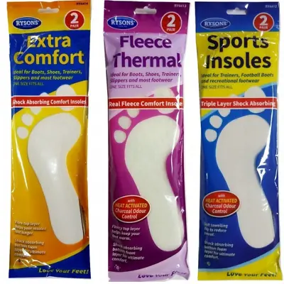 £2.99 • Buy 2 Pairs Shoe Insoles Thermal,Sports Or Extra Comfort UK Mens Women Size 3-11