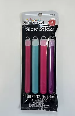 Celebrate Glow Sticks 4 Light Sticks 6”  Ages 8+ • $0.99