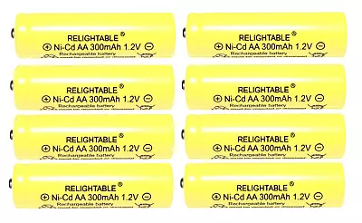 8-PCS 300mAh AA NiCd 1.2v Rechargeable Batteries Ni-Cd Garden Solar K8 • $9.99