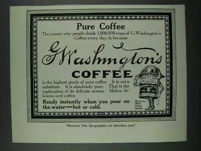 1919 G. Washington Coffee Ad - Pure Coffee • $19.99