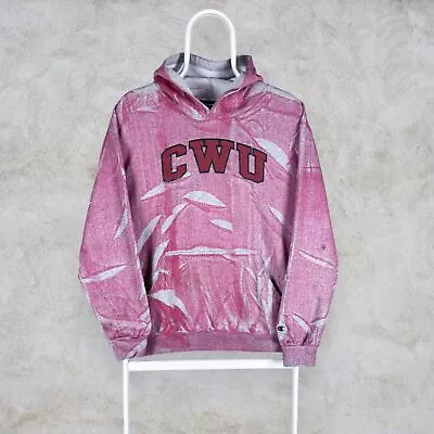 Vintage Champion Hoodie Pink Central Washington University Women's Small • £18