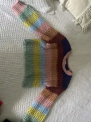 Ghanda Knit Jumper Stripe Colour Girls 5-6 Years • $10