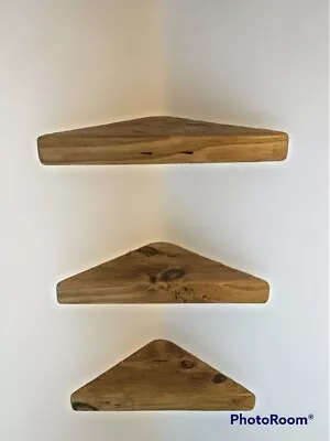 £12.99 • Buy Rustic Wooden Corner Shelves,Chunky Shelf  Floating ,Wall Storage