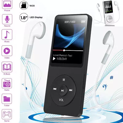 Mp3player Mp4 Media Fm Radio Recorder Hifi Sport Music Speakers+16G Storage Card • $15.48