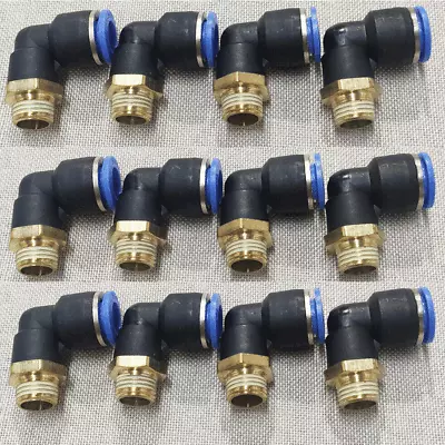 (16Pcs) 3/8  OD Tube X 1/4  NPT Pneumatic Male Elbow Push To Connect Air Fitting • $20.69