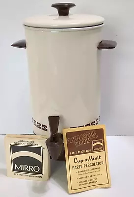 Vintage Mirro-Matic Tan Electric Percolator Aluminum 22-Cup Model M-9294 Tested • $16.98