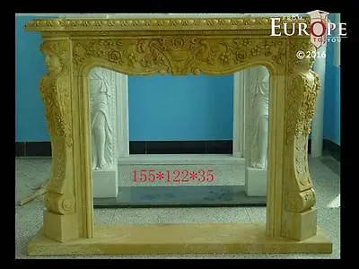 Beautiful Hand Carved Victorian Style Solid Marble Fireplace Mantel - Lst46 • $4500