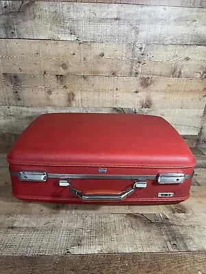 View Details American Tourister Suitcase Red Hardshell Vintage Travel Bag Retro Hard Case • 39.99$