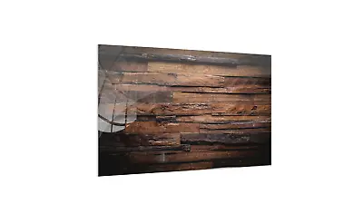 Magnetic Glass Board DARK WOOD 60x40cm Print Wall Art Decorative Wall Picture  • £35.89