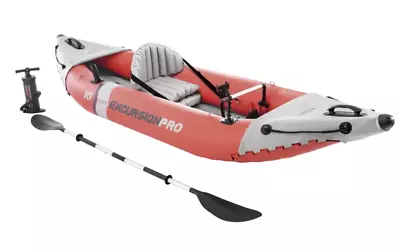 Intex Excursion Pro K1 Kayak Canoe River Lake Fishing Boat Oars Inflatable • $319.88