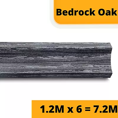 Bedrock Oak Laminate Beading Scotia Edge Trim Dark Grey - 1.2M X 6 = 7.2 Meters • £12.25