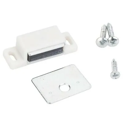 White Cabinet Door Single Magnetic Touch Latch Furniture Catch + Strike • $3.99