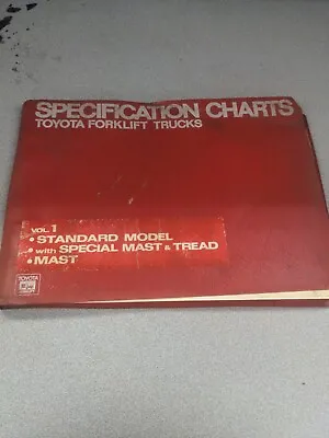 $24 • Buy Toyota Forklift Specification Charts Vol. 1 Manual
