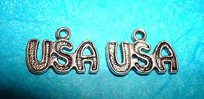 Military Charm American USA Charm Words Charms Lot Of 2 Travel Political USA  • $4.29