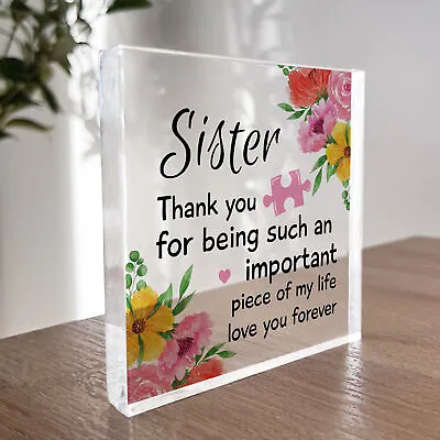 Gift For Sister Acrylic Block Mum Gifts Nan Birthday Gift Idea Christmas Present • £9.99