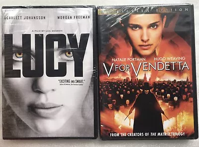 Lucy / V For Vendetta / 2-Movie DVD Lot NEW SEALED • $8