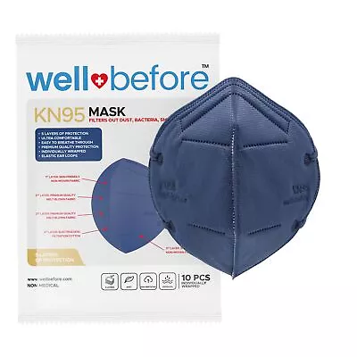 WellBefore KN95 Disposable Mask | Individually Wrapped Adjustable Ear Loop 10pcs • $15.99