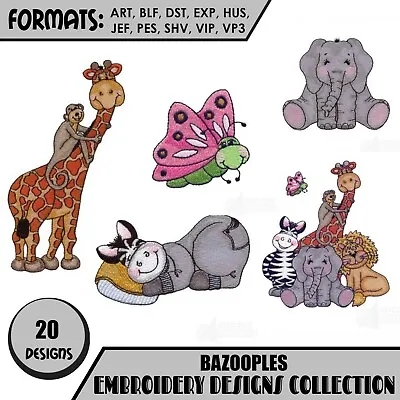 Bazooples Machine Embroidery Designs Collection On CD Or USB 20 Designs • £8.99