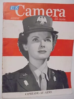 August 1942  U.S. CAMERA MAGAZINE - NICE PHOTOS ARTICLES & ADS - 25 Cent Cover • $22