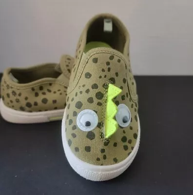 Carter's Slip On Sneakers Lizard/Dinosaur W/googley Eyes Toddler Unisex Size 11 • $10.50