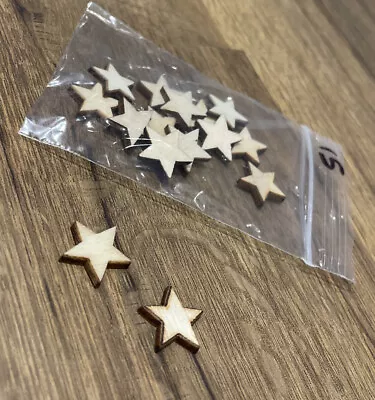£0.99 • Buy 15 Small Wooden Stars 15mm, Laser Cut Wooden Shapes, DIY, Craft