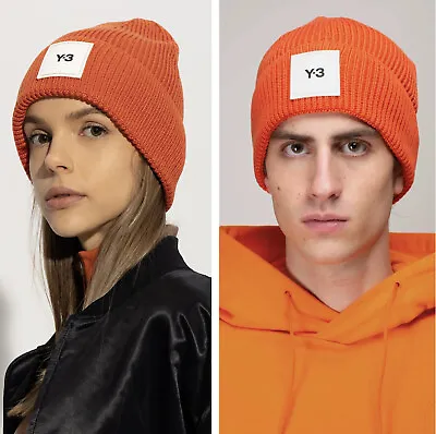 Y-3 YOHJI YAMAMOTO Adidas CL Square Logo Wool BEANIE Hat Cap Orange Unisex🔥*NEW • $225
