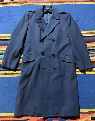 US AIR FORCE Coat Mens 37R Wool Serge Trench Dress Overcoat Military USAF • $34.99