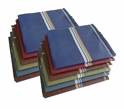 Handmade Cotton Handkerchief Multicolor Hankie Beautiful Striped Hanky Set Of 12 • $16.27