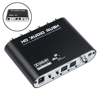 Optical SPDIF Coaxial AC3 DTS To 5.1CH Analog Audio Rush Sound Decoder Converter • £25.29