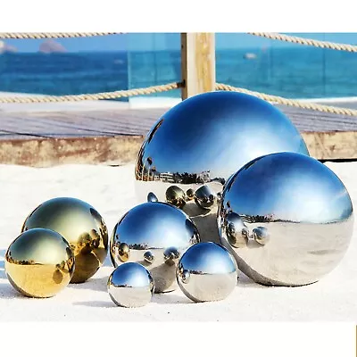 6x Gazing Balls Mirror Garden Spheres Ornament Polished  Decor Home Steel • £12.99