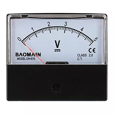 Voltmeter DH-670 DC 0-5V Rectangular Class 2.5 Analog Panel Volt Voltage Meter • $16.53