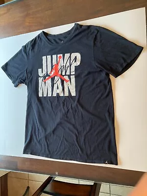 Men's Nike Tee Shirt Medium Michael Jordan Jump Man Black Chicago Bulls • $10.99