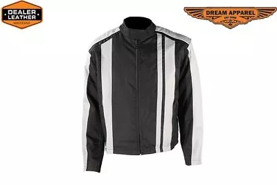 Men's Textile Motorcycle Black Touring & Biker Striped Design Jackets • $48.99