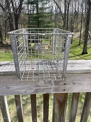 VTG Metal Wire Washburn Basket Steel Gym Pool Locker Room #208 Bin NICE! • $30