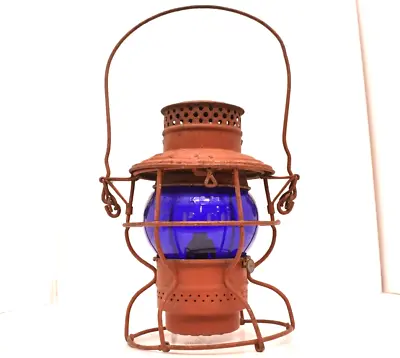 Vintage Adlake Kero Railroad Lantern W/ Signal Blue CP C&O Globe • $320.37