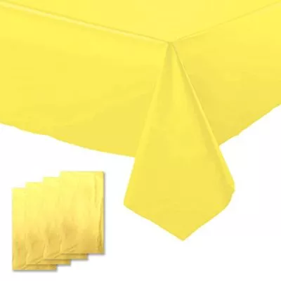 Yellow Plastic Table Cloth 4 Pack 54X72 Inch - 4Pack L-yellow Tablecloth • £18.27