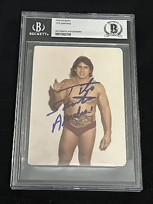 Tito Santana Signed Autographed Vintage 3.5x5 Inch Photo Beckett Bas Authentic • $44.95
